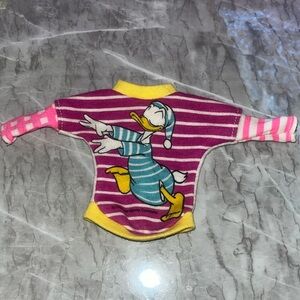 Vintage Barbie Donald Duck sleepwalking stripped shirt